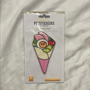 Sanrio Gudetama Ice Cream Cone Sticker - Pink, Green, Cream